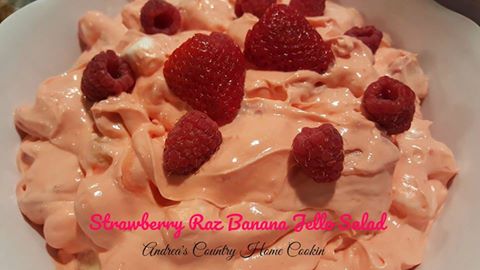 Strawberry Raz Banana Jello Salad